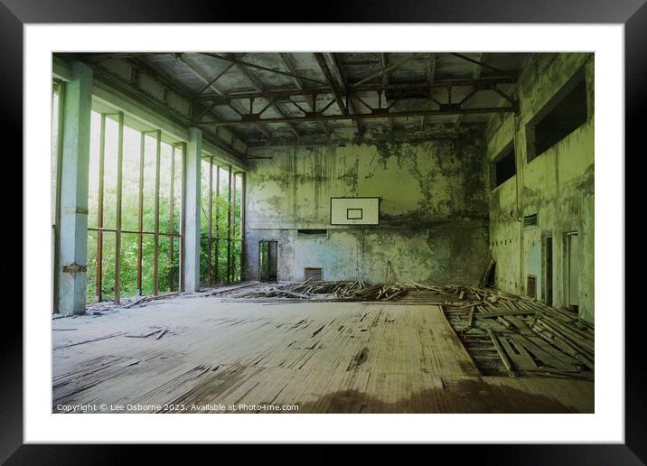 Basketball in Pripyat (Chernobyl Exclusion Zone, Ukraine) Framed Mounted Print by Lee Osborne
