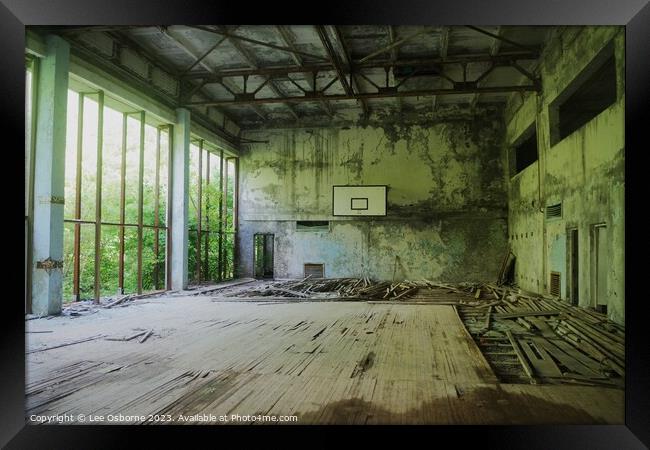 Basketball in Pripyat (Chernobyl Exclusion Zone, Ukraine) Framed Print by Lee Osborne