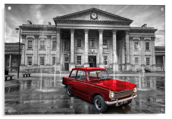 Triumph Herald Acrylic by Alison Chambers