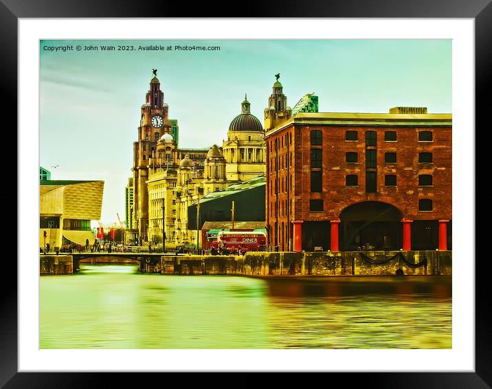 Royal Albert Dock And the 3 Graces   Framed Mounted Print by John Wain