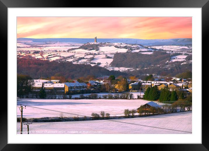 Castle Hill Huddersfield  Framed Mounted Print by Alison Chambers