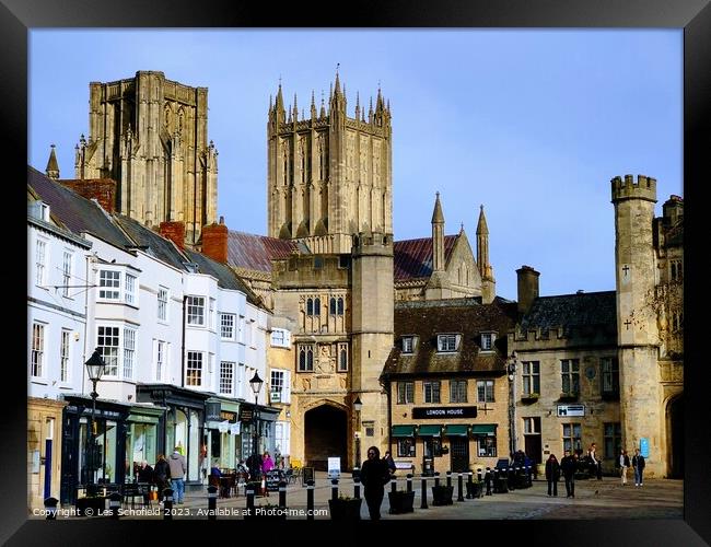 Wells cathedral Somerset  Framed Print by Les Schofield
