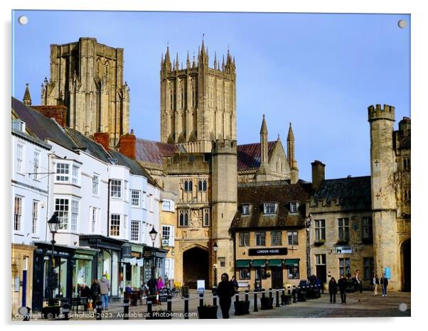 Wells cathedral Somerset  Acrylic by Les Schofield