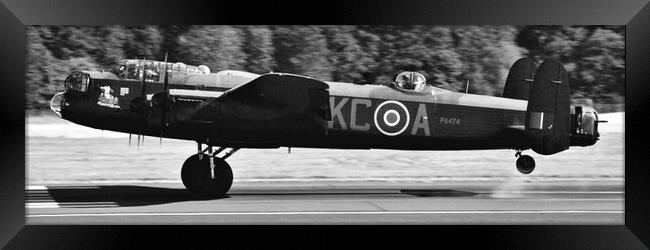 Avro Lancaster bomber PA474 landing Framed Print by Allan Durward Photography