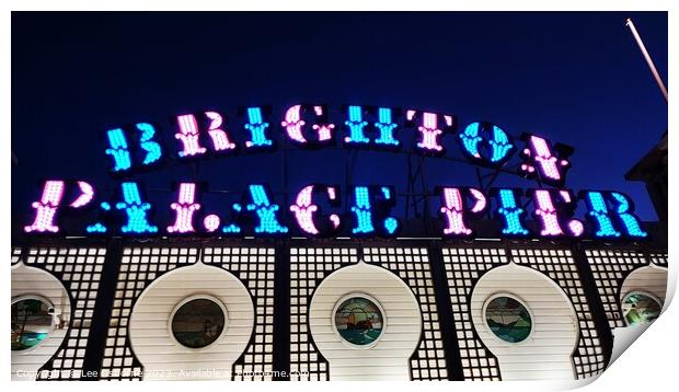 Brighton Palace Pier Neon Print by Lee Osborne