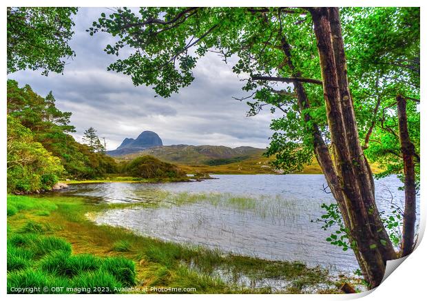 Suliven Mountain Assynt Highland Scotland Print by OBT imaging