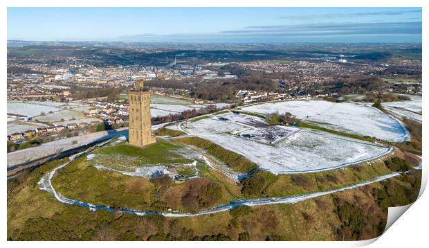 Castle Hill Huddersfield Print by Apollo Aerial Photography