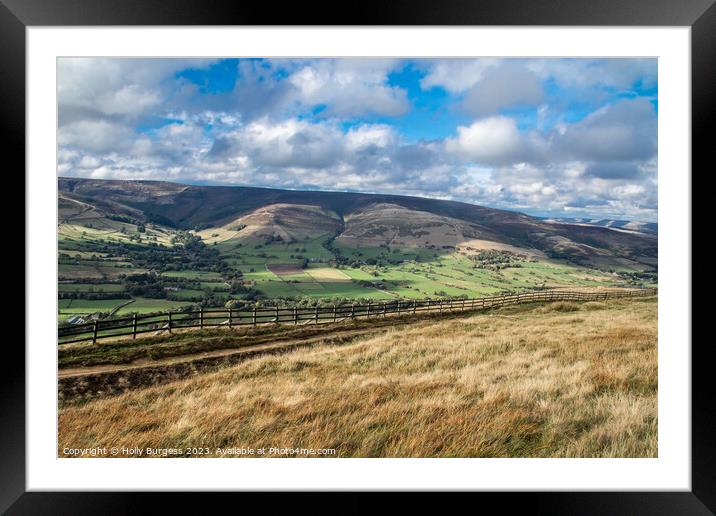 Hills of eden Valley laying near Castle-ton in Derbyshire  Framed Mounted Print by Holly Burgess