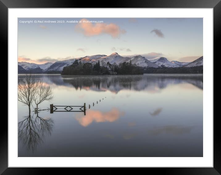 Derwent Water Framed Mounted Print by Paul Andrews