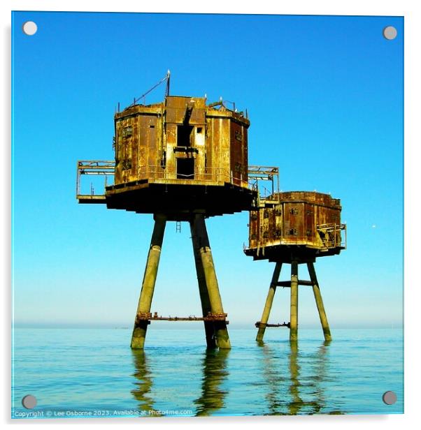 Maunsell Sea Forts, Herne Bay Acrylic by Lee Osborne