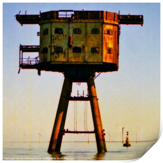 Maunsell Sea Fort, Herne Bay Print by Lee Osborne