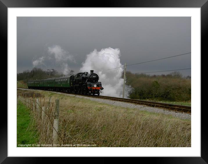 British Railways 4MT 80104, Swanage Railway Framed Mounted Print by Lee Osborne