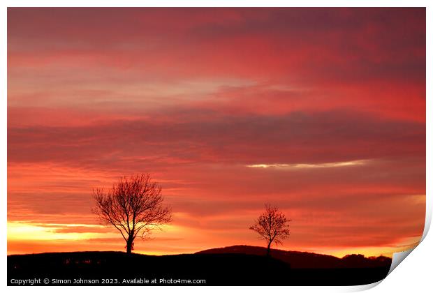 Cotswold Sunset  Print by Simon Johnson