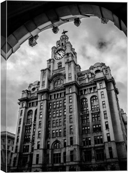 Iconic Liver Building Silhouette Canvas Print by Kevin Elias