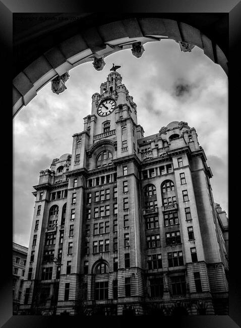 Iconic Liver Building Silhouette Framed Print by Kevin Elias