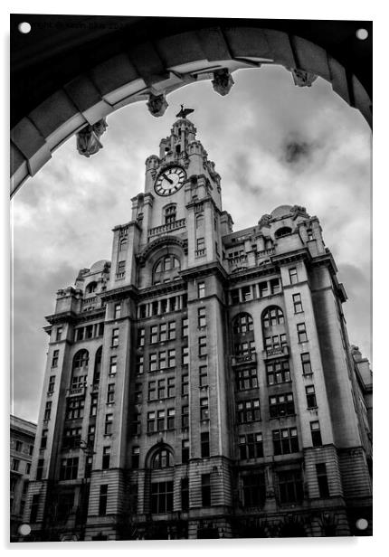 Iconic Liver Building Silhouette Acrylic by Kevin Elias