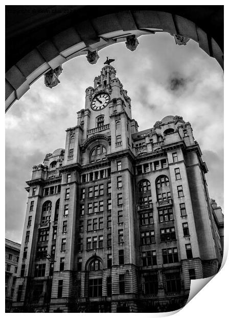 Iconic Liver Building Silhouette Print by Kevin Elias