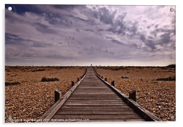 Wooden Walkway at Dungeness Acrylic by Nigel Bangert