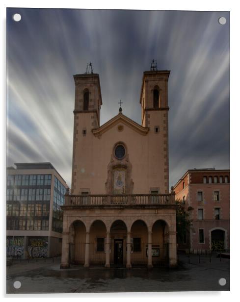 A church in Barcelona Acrylic by Glen Allen