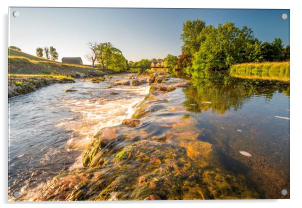 Linton Falls, River Wharfe, Yorkshire Dales Acrylic by Tim Hill