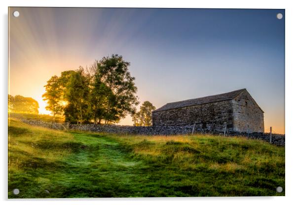 Yorkshire Dales Sunrise, Grassington Acrylic by Tim Hill