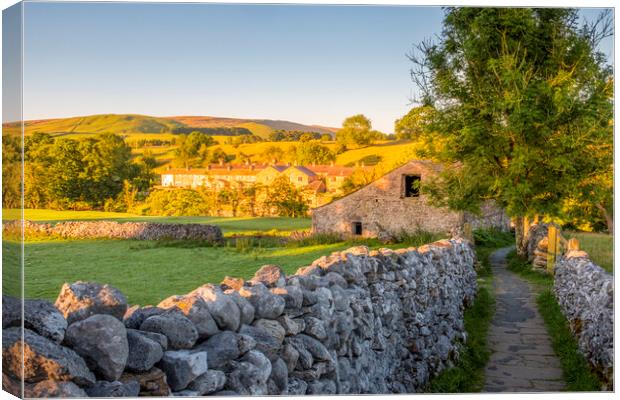 Dry Stone Walls and Abandoned Farm Build Canvas Print by Tim Hill