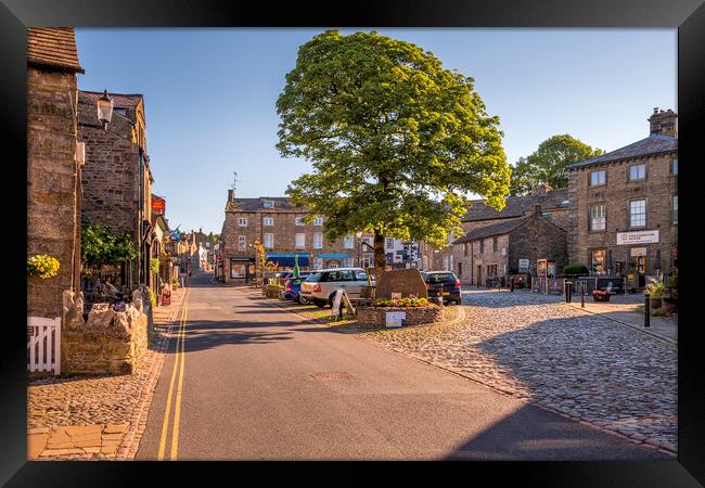 Grassington village square, Yorkshire Dales Framed Print by Tim Hill