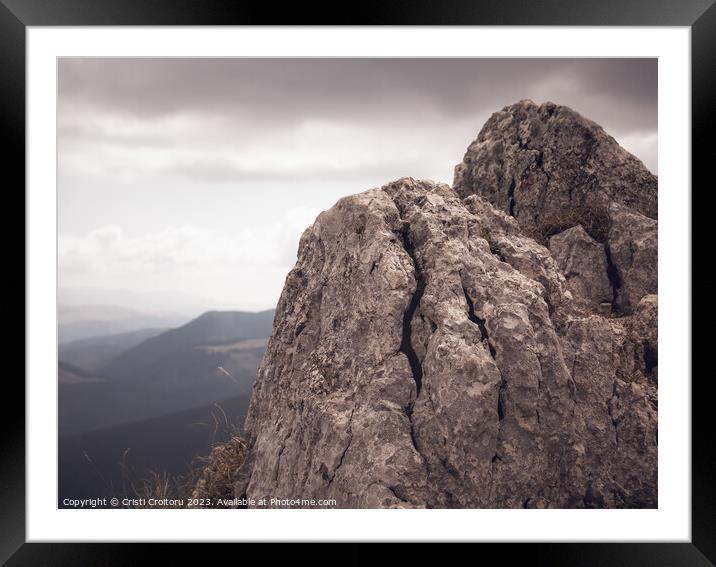 Beautiful landscape in Carpathian Mountains. Framed Mounted Print by Cristi Croitoru