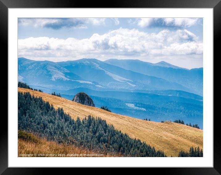 Beautiful landscape in Carpathian Mountains of Romania. Framed Mounted Print by Cristi Croitoru