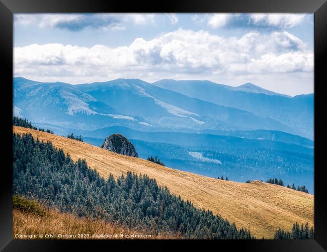 Beautiful landscape in Carpathian Mountains of Romania. Framed Print by Cristi Croitoru