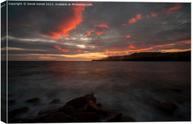 Majestic Sunset at Kimmeridge Bay Canvas Print by Derek Daniel