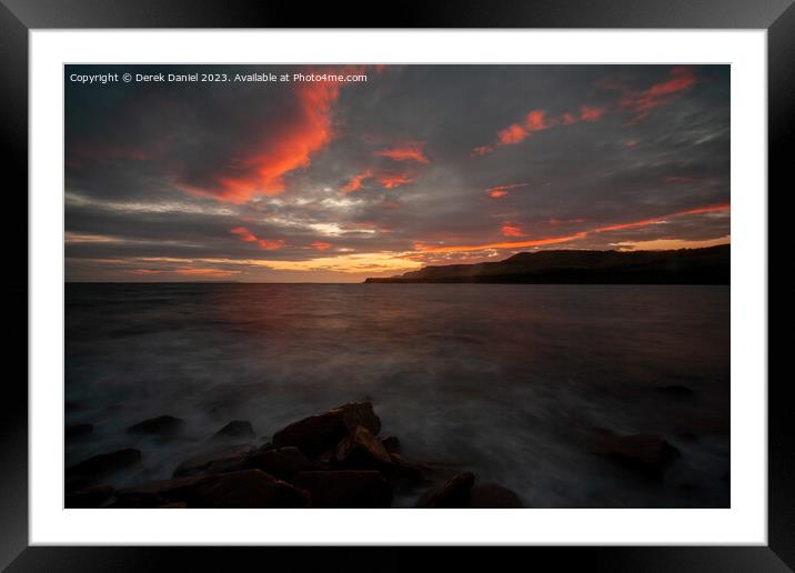 Majestic Sunset at Kimmeridge Bay Framed Mounted Print by Derek Daniel