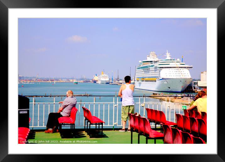 Cruise ships, Southampton. Framed Mounted Print by john hill