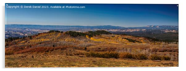 A Golden Autumn Panorama Acrylic by Derek Daniel