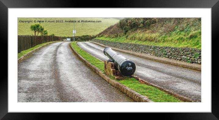A Lone Cannon Guarding The Road Framed Mounted Print by Peter F Hunt