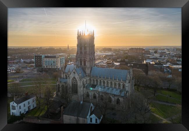 St Georges Church, Doncaster Framed Print by Apollo Aerial Photography