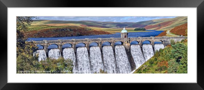 Craig Goch Reservoir Elan Valley Panoramic Framed Mounted Print by Diana Mower