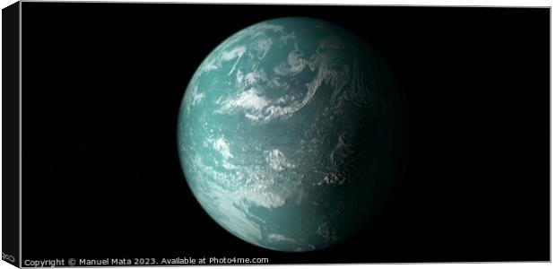Full Surface of exoplanet Kepler 22b Canvas Print by Manuel Mata