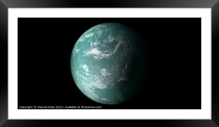 Full Surface of exoplanet Kepler 22b Framed Mounted Print by Manuel Mata
