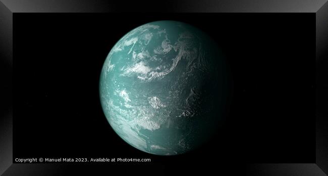 Full Surface of exoplanet Kepler 22b Framed Print by Manuel Mata