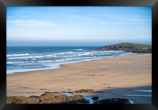 Fistral Beach, Newquay Cornwall Framed Print by kathy white