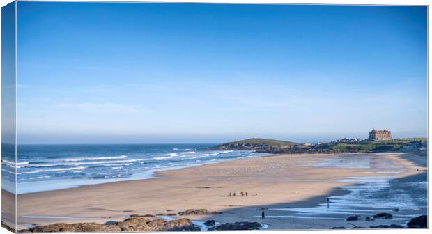 Fistral Beach Newquay,winter day Canvas Print by kathy white