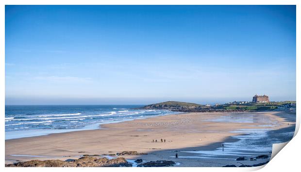 Fistral Beach Newquay,winter day Print by kathy white
