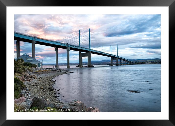 Kessock Bridge, Inverness At Sunset Framed Mounted Print by Peter Greenway