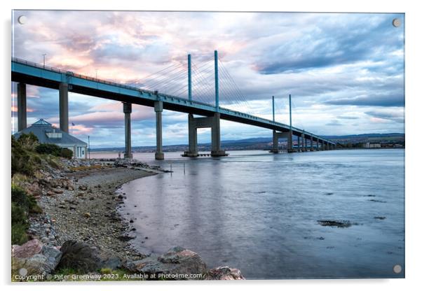 Kessock Bridge, Inverness At Sunset Acrylic by Peter Greenway