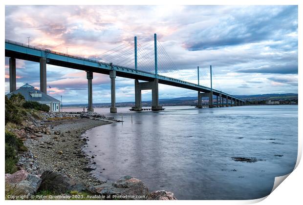 Kessock Bridge, Inverness At Sunset Print by Peter Greenway