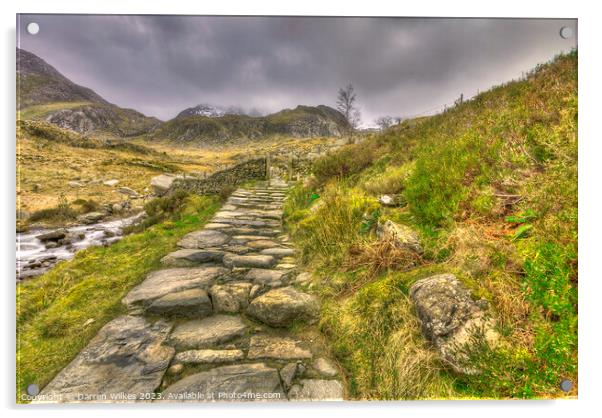 Llyn Idwal Walkway Snowdonia Wales Acrylic by Darren Wilkes
