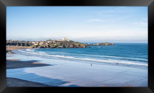 Towan Beach, Newquay Cornwall Framed Print by kathy white