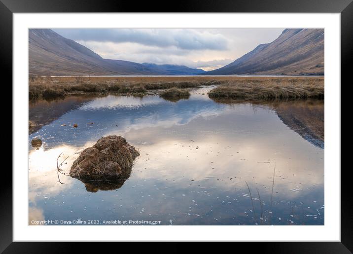 The meeting point of River Etive and the Loch Etiv Framed Mounted Print by Dave Collins