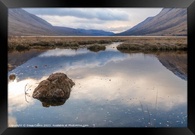 The meeting point of River Etive and the Loch Etiv Framed Print by Dave Collins